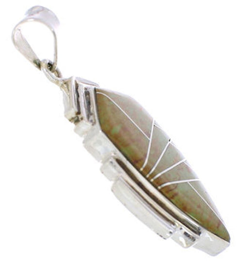 Southwest Sterling Silver And Turquoise Slide Pendant EX29656