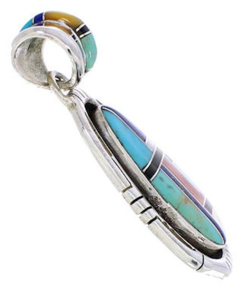 Southwest Multicolor Sterling Silver Jewelry Pendant EX29681