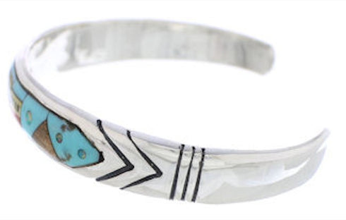 Native American Design Multicolor Sterling Silver Bracelet MX27568