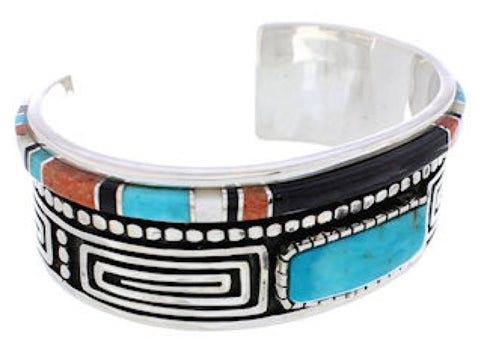 Sterling Silver Water Wave Multicolor Jewelry Cuff Bracelet MX27532
