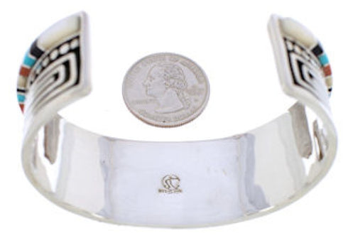 Sterling Silver Water Wave Multicolor Jewelry Cuff Bracelet MX27532