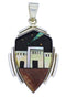 Sterling Silver Native American Design Multicolor Pendant PX29744