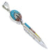 Silver Native American Design Multicolor Feather Pendant PX29774