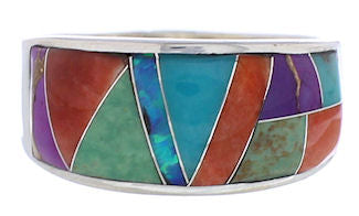 WhiteRock Silver Jewelry Sunrise Multicolor Ring Size 8-3/4 PX38350