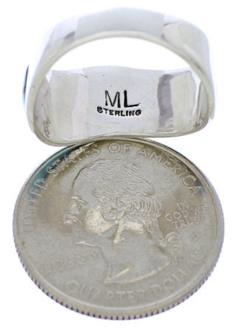 Authentic Sterling Silver Southwest Multicolor Ring Size 8-1/2 JX37810