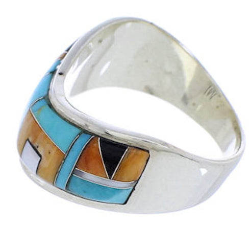 Silver Southwest Multicolor Ring Size 7-1/2 JX37818