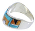 Silver Southwest Inlay Multicolor Ring Size 8-1/2 JX37815