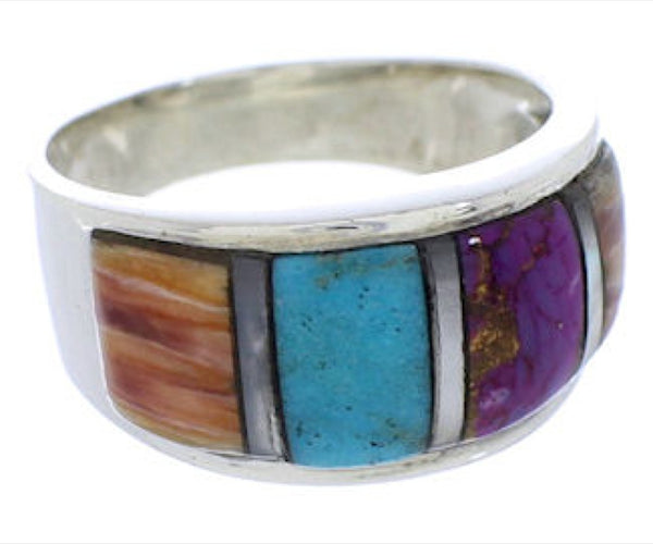 Authentic Sterling Silver Multicolor Ring Size 7-3/4 JX37727