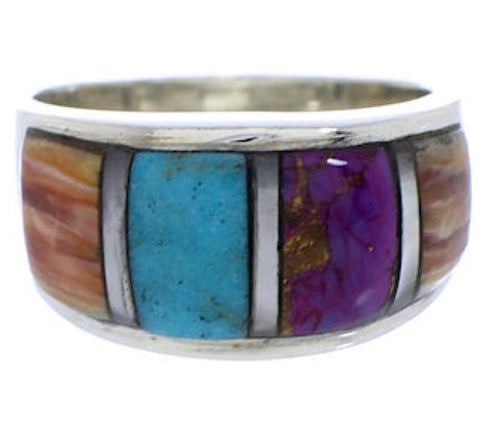 Authentic Sterling Silver Multicolor Ring Size 7-3/4 JX37727