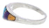 Authentic Sterling Silver Multicolor Inlay Ring Size 7-1/2 UX36454