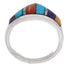 Authentic Sterling Silver Multicolor Inlay Ring Size 7-1/2 UX36454