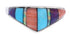 Southwest Sterling Silver Multicolor Inlay Ring Size 6-3/4 UX36459