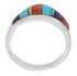 Silver And Multicolor Inlay Southwest Ring Size 6-3/4 UX36471