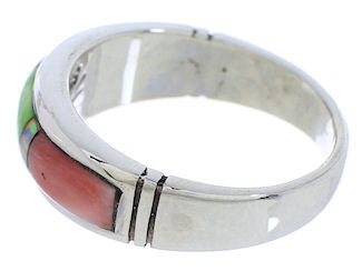 Genuine Sterling Silver And Multicolor Ring Size 7-1/2 EX51002