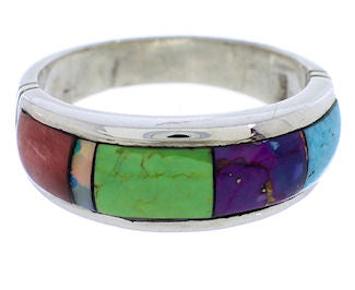 Multicolor And Genuine Sterling Silver Ring Size 7-1/2 EX51004