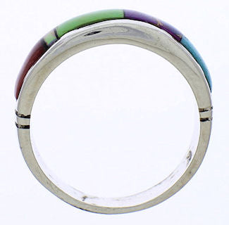 Multicolor And Genuine Sterling Silver Ring Size 7-1/2 EX51004