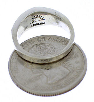 Multicolor Inlay Genuine Sterling Silver Ring Size 5-3/4 EX51005