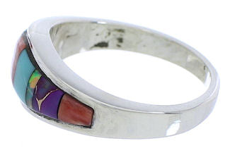 Turquoise Multicolor Genuine Sterling Silver Ring Size 5-3/4 EX51006