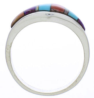 Multicolor Sterling Silver Southwest Ring Size 6-3/4 EX51011