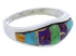Multicolor Inlay Southwest Silver Ring Size 6-3/4 EX51021