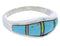 Turquoise And Opal Southwestern Silver Ring Size 6-3/4 EX51044