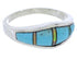 Turquoise And Opal Southwestern Silver Ring Size 6-3/4 EX51044