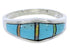Turquoise And Opal Southwestern Silver Ring Size 6-3/4 EX51044