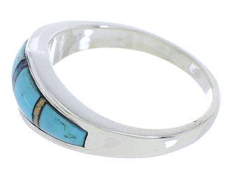 Turquoise And Opal Southwestern Silver Ring Size 6-3/4 EX51044