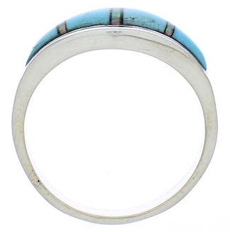 Turquoise And Opal Southwestern Silver Ring Size 6-3/4 EX51044
