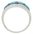 Turquoise And Opal Southwestern Silver Ring Size 6-3/4 EX51044