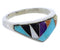 Silver Multicolor Inlay Southwest Ring Size 6-3/4 JX37985