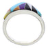 Silver Multicolor Inlay Southwest Ring Size 6-3/4 JX37985