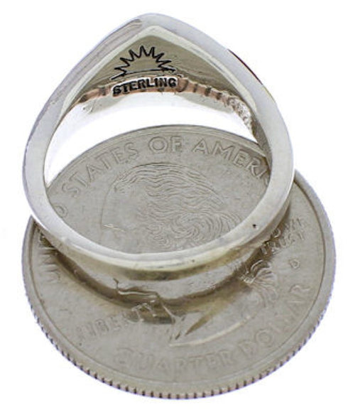 Silver Multicolor Inlay Southwest Ring Size 6-3/4 JX37985