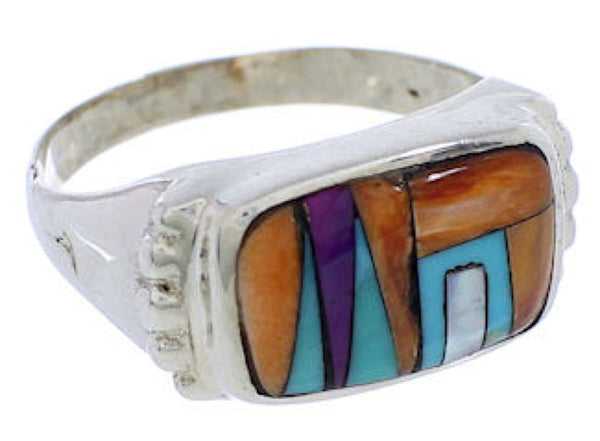 Southwest Silver Multicolor Ring Size 7 JX38097