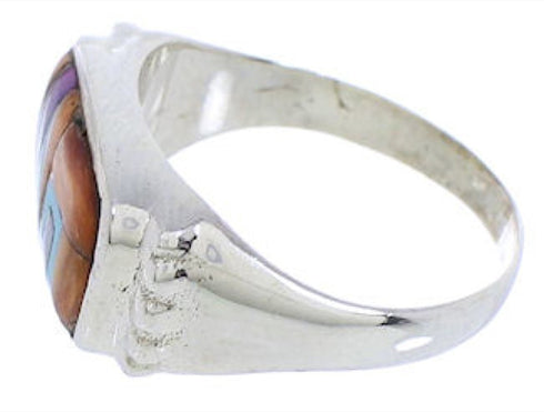 Southwest Silver Multicolor Ring Size 7 JX38097