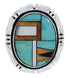 Authentic Sterling Silver Turquoise Multicolor Ring Size 6-1/2 JX38258