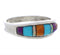 Southwest Multicolor Inlay Sterling Silver Ring Size 6-3/4 CX50640