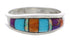 Southwest Multicolor Inlay Sterling Silver Ring Size 6-3/4 CX50640