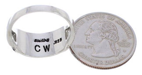 Southwest Silver Multicolor Inlay Ring Size 6-3/4 CX50681