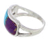 Southwestern Multicolor Inlay Sterling Silver Ring Size 5-3/4 CX50694