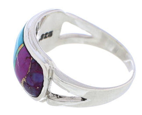 Multicolor Southwestern Sterling Silver Ring Size 8-3/4 CX50718