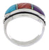 Sterling Silver Turquoise Multicolor Inlay Ring Size 5-1/2 RS38275