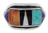 Multicolor Turquoise Inlay Sterling Silver Ring Size 6-1/2 RS38300