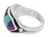 Southwestern Sterling Silver Multicolor Ring Size 6-1/2 CX50764