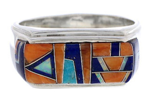 Silver Southwestern Jewelry Multicolor Ring Size 8-1/2 CX50819