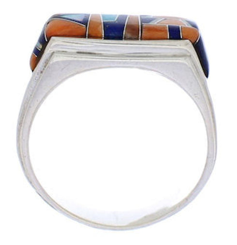 Silver Southwestern Jewelry Multicolor Ring Size 8-1/2 CX50819