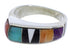 Southwest Sterling Silver Multicolor Inlay Ring Size 5 CX52653