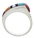 Southwest Sterling Silver Multicolor Inlay Ring Size 5 CX52653