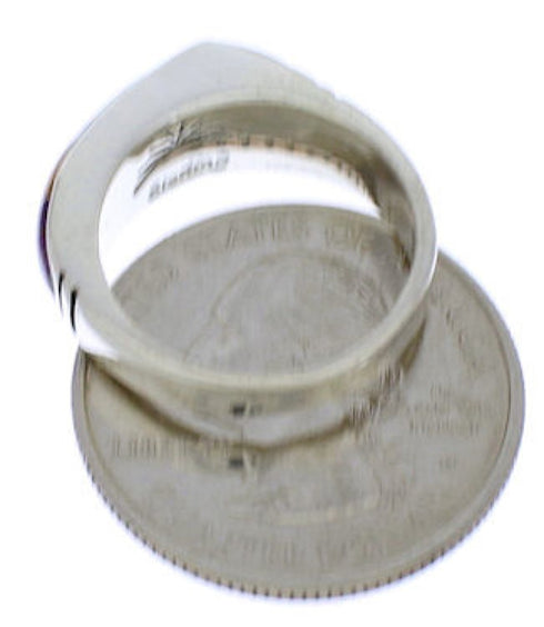 Southwest Sterling Silver Multicolor Inlay Ring Size 5 CX52653