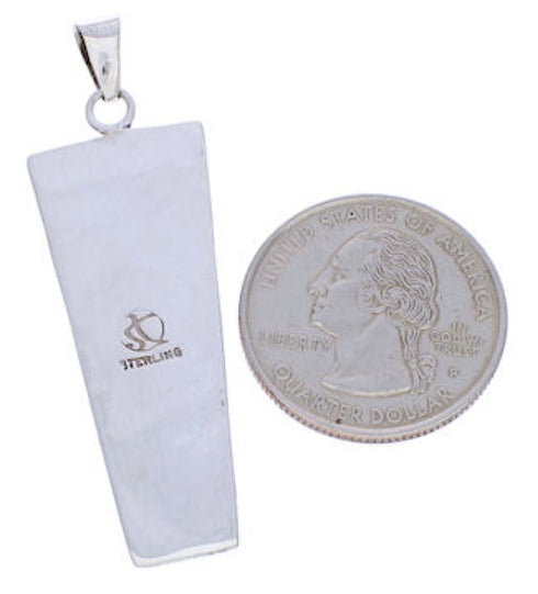 Turquoise Inlay Southwest Sterling Silver Pendant EX30696